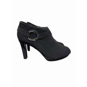 Impo Prisma Black Ankle Boots with Silver Buckle Size 11 EUC 4 in Heel